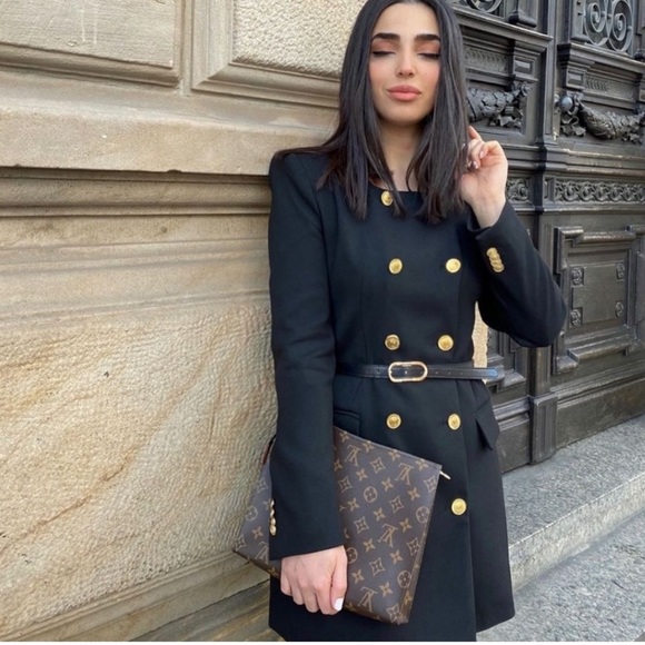 ZARA WOMAN NWT LONG BELTED BLAZER Belted Dress SIZE S. Sold Out $119.. - Picture 3 of 14